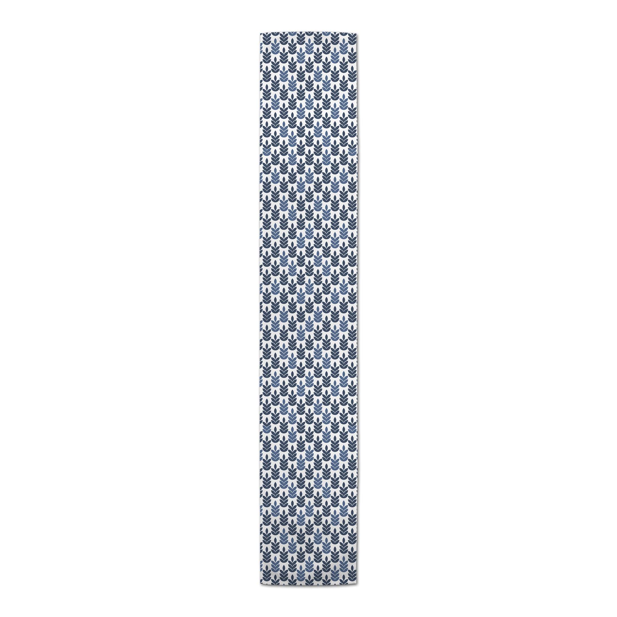 Navy Leaves Outdoor Table Runner
